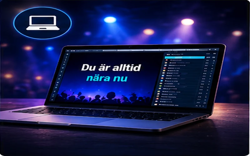 Karaokesystem med laptop för karaokeuthyrning