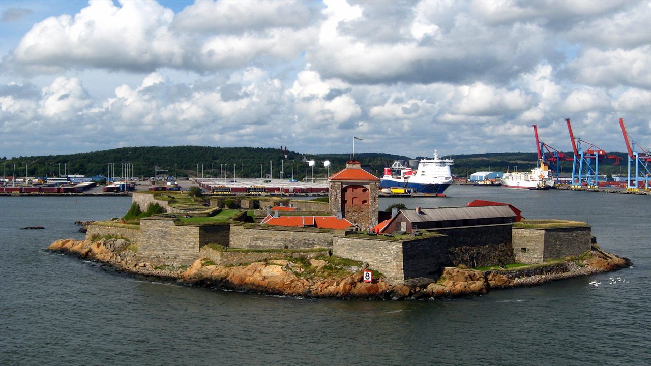 Nya Älvsborgs fästning på sin ö i Göteborgs hamninlopp